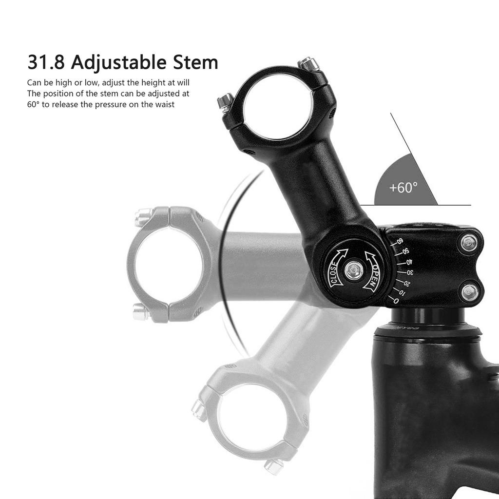LeBycle Bike Stem 31.8x110mm 60 Degree   Mountain Bike Handlebar Stem Riser for Most