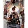 2026New Men's Cool Tattoo Girl Graphic T-Shirts Street Trend 3D Print Personality