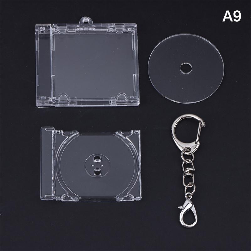 Mini Cd Keychain Album Cases Plastic Cd Cases Clear Dvd Cover Bulk Dvd Jewel Keyring Music Blank Mini Compact Disc Holder
