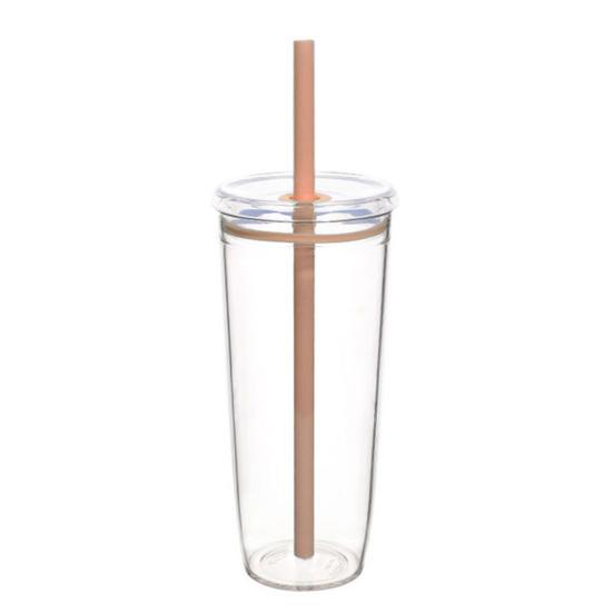 Portable Straw Cup 20oz Colorful Tritan Tumbler for Iced Coffee Juice Tea Milk Dishwasher Safe Drinkware Gift for Teens