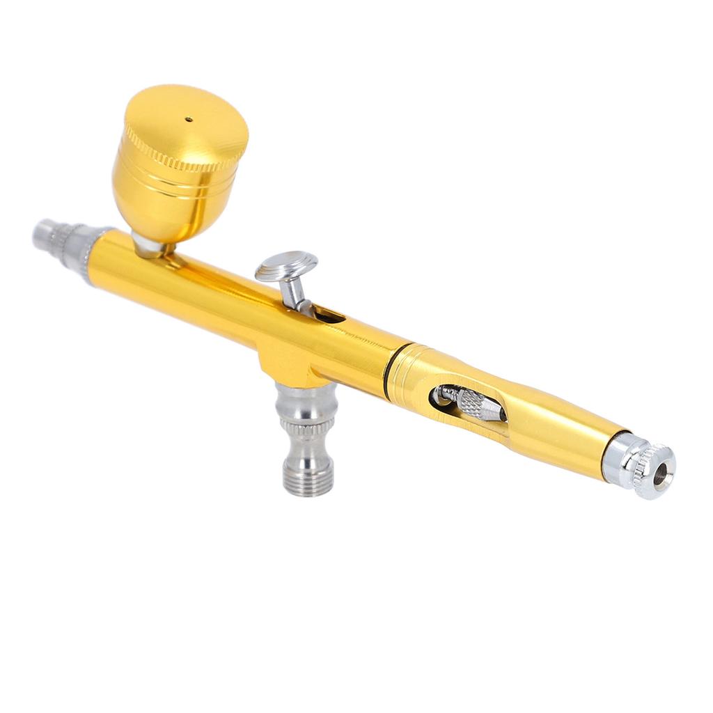Airbrush 0.3mm Nozzle 6cc Fluid Cup Gold Air Brush Set for Furniture Repair Cake Decoration Wall Painting