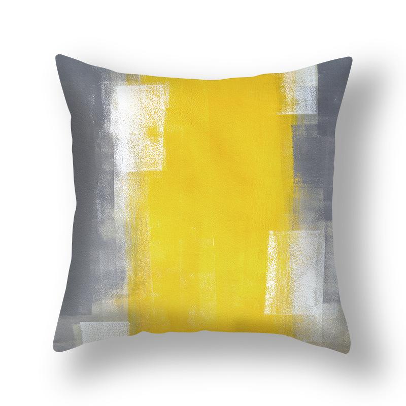 Ins Style Contrast Color Pillow Cover Polyester Printing Simple Versatile Sofa Pillow Living Room Decoration Chair Cushion