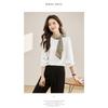 Gentle Collar Bow Tie Shirt for Women, 2026 Spring and Autumn New Style, Color Block Ribbon Design Satin Top