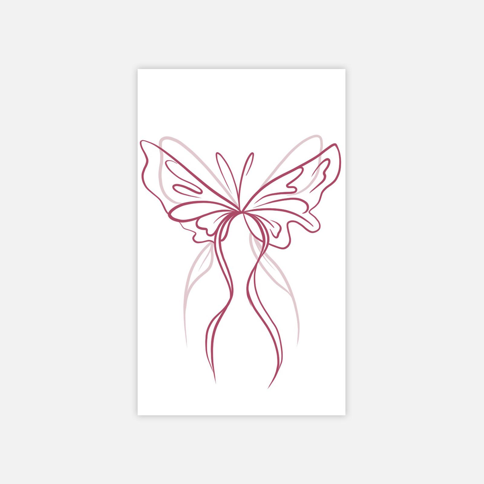 

Colorful Butterfly Lines Simple Tattoo Stickers Lasting Waterproof Arm Tattoo Stickers 6*10