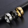 Men's Titanium Steel Ring Minimalist Carved Single Diamond Brushed Wedding Band Trendy Jewelry Gifts for Him Valentine's Day