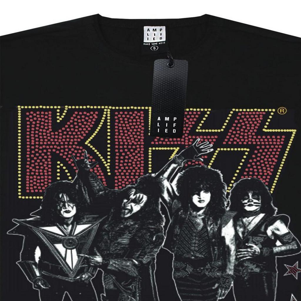 Amplified Herren-T-Shirt „Let Me Go Rock N Roll Kiss Diamante“.
