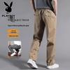 PLAYBOY Men's Loose Straight Thin Cotton Casual Pants