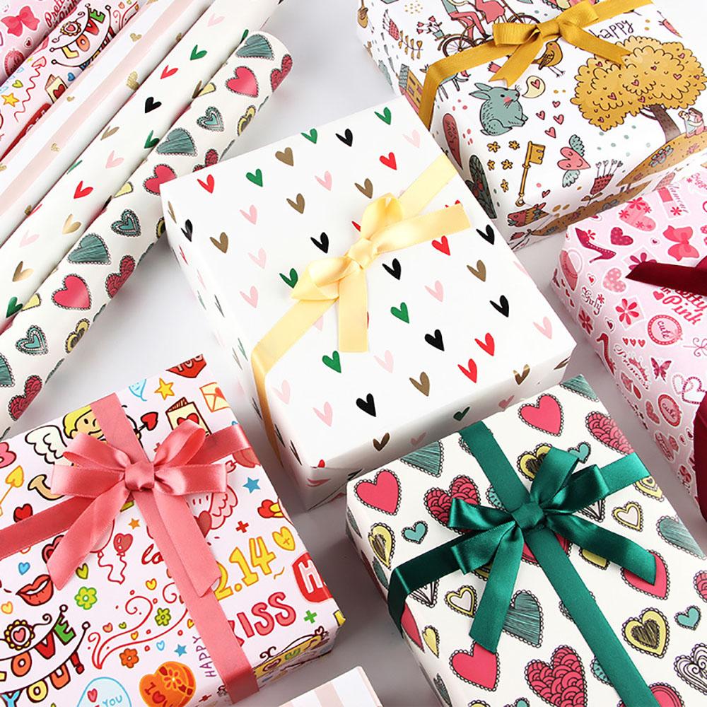 Valentines Day Wrapping Paper Colorful Craft Paper Set Wedding Gift Wrap Glittery Gift Wrapping Paper For Valentine'S Day Gift