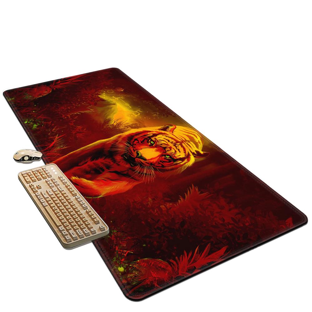 HYBXAXC Tiger Mousepad Gamer Pc Mouse Pad Gaming Accessories Desk Mat Computer Keyboard Mats Office Anime Extended Mouse Mat