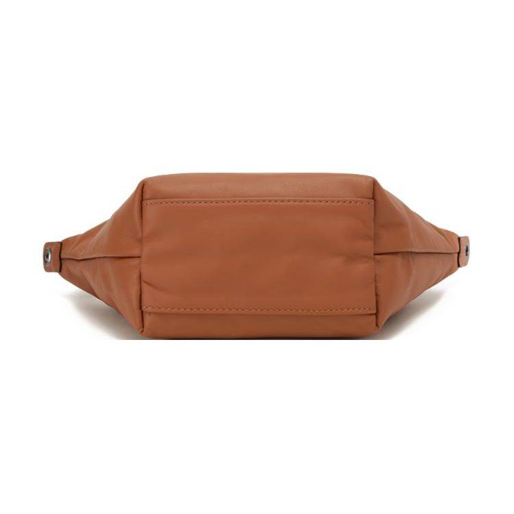 Longchamp Mini Leather Shoulder Bag With Logo Print Women Bags Cognac 10212987504