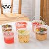 Food Grade Plastic Tubs 2PCS Round Buckets, with Lid And Handle Disposable Containers, Rice Flour Containers Stackable Food-grade Storage Pails,