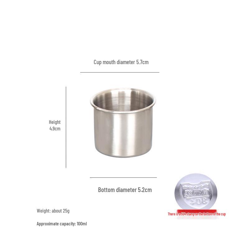 304 Stainless Steel Drop-proof Straight Cylinder Water Cup Without Handle.