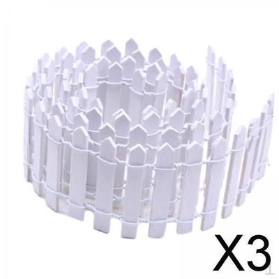 2xMiniature Fairy Garden Fence,Fairy Accessories Outdoor Wood Picket Fence,DIY Flowerpot