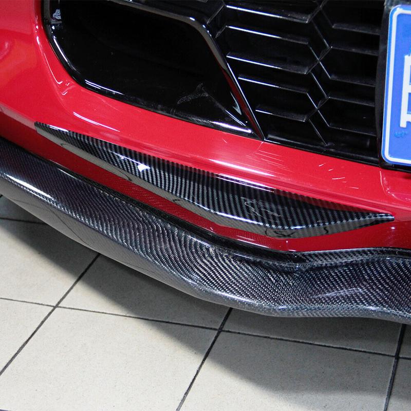 2 τμχ Αξεσουάρ Αυτοκινήτου για Chevrolet Corvette C7 2014-2018 Κάλυμμα Τριμ Γωνιακό Προστατευτικό Μπροστινού Προφυλακτήρα με Εκτύπωση Ανθρακονήματος