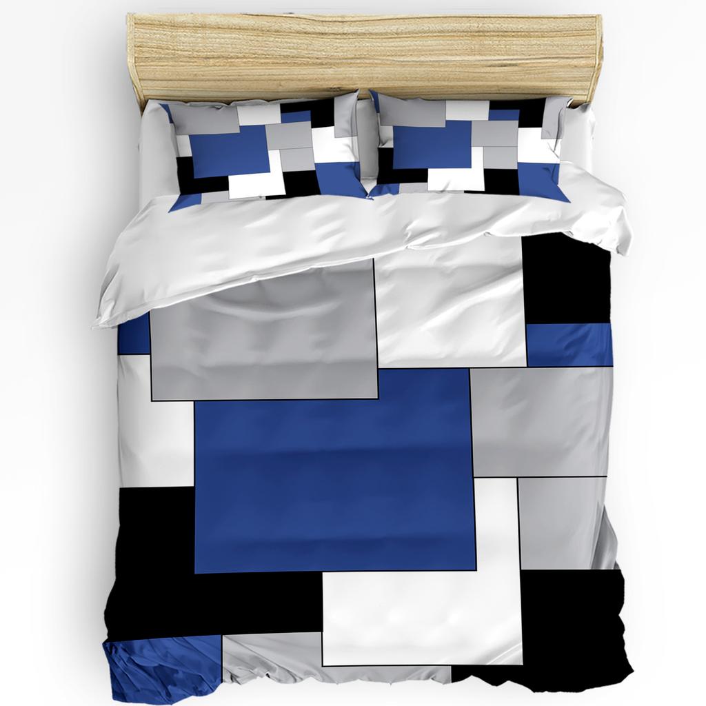 Yellow Grey Black Patchwork Abstract Art Medieval Style Duvet Cover Pillow Case Bedding Set Quilt Cover Double Bed Home Textile