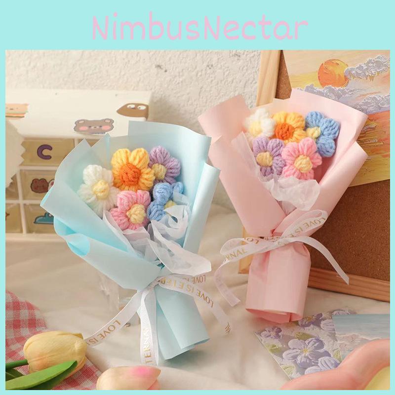 Beautiful Knitted Pastry Flower Bouquet For Valentine's Day Mother's Day And More