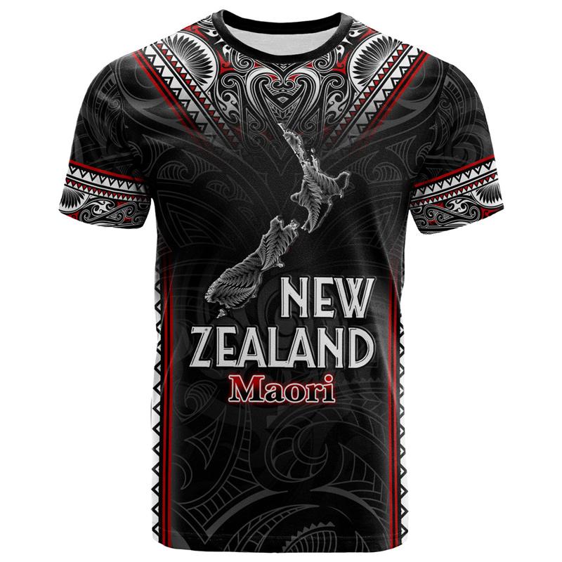3D Print New Zealand Maori Aotearoa Silver Fern Symbols Tattoo T Shirt For Men NZ Waitangi Day Graphic T-shirts Tees Top Clothes