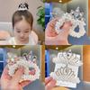 Girl Cute Rubber Band Crown Headdress Pearl Head Rope Flower Hair Rope Princess Hair Ring New