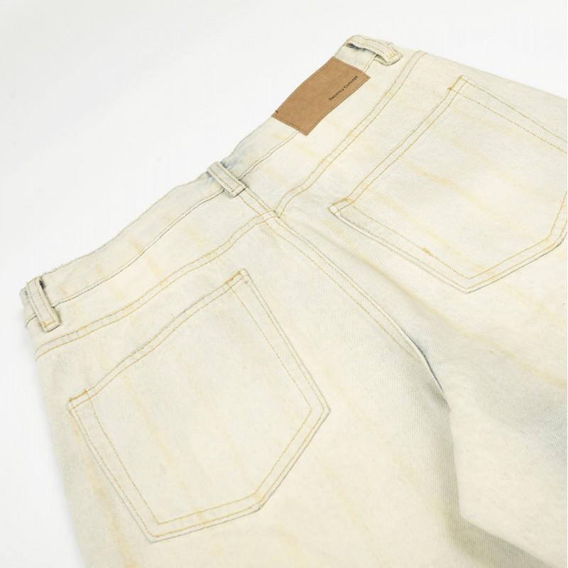 Unisex Washed Denim Jeans Men Women - Loose Fit Straight Leg Wide Tapered In Blue Mid-Rise Zip Fly Casual Streetwear