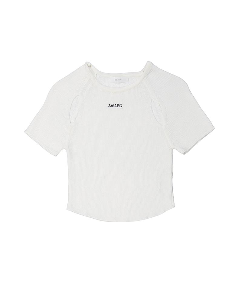 Amaps Cutout Detail Half Knit - White Free