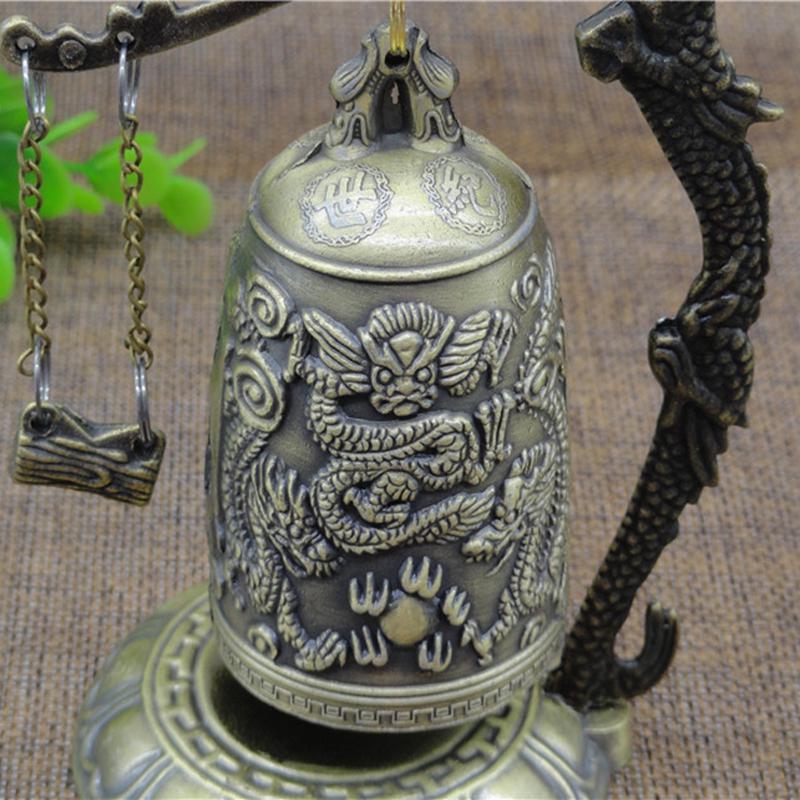 Home Decor Zinc Buddhist Bronze Lock Vintage Buddhist Bell Good Luck Bell