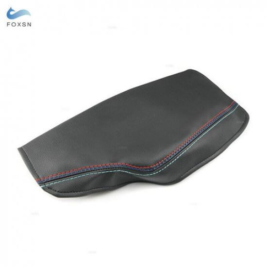 Fits BMW F30 2013-2018 Black Leather+Blue Line Center Console Armrest Lid Cover