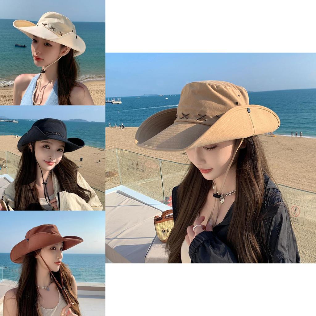 Polyester Summer Wide Brim Fisherman Hat For Men And Women Sun Protection And Breathability