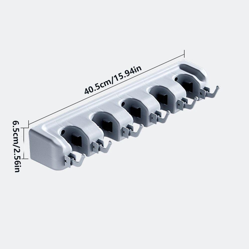 Wall Mounted Mop Holder Plastic Material Bathroom Broom Hanger Mop Fixed Clip Laundry Room