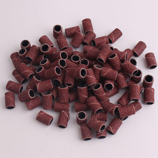 100Pcs Grinding Sand Ring Wear-resistant Fine Workmanship Durable Nail Electric Drill Machine Grinding Sand Ring for Nail Salon