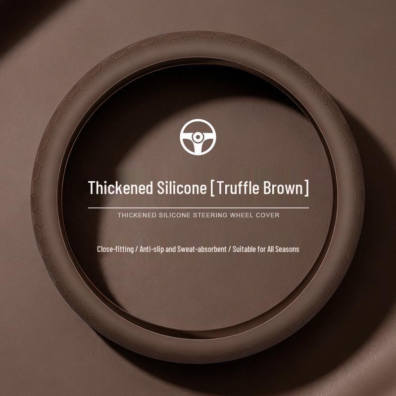 Universal Non-Slip Liquid Silicone D-Shaped Steering Wheel Cover 36cm