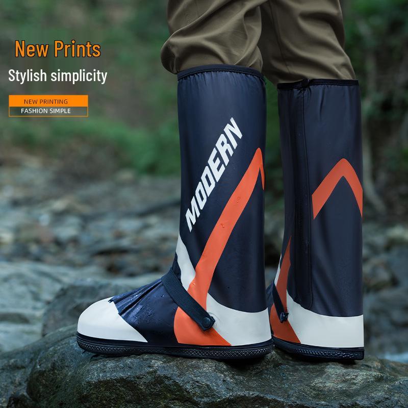 Wasserdichte PVC-Überschuhe (High-Top) für Outdoor-Wanderungen, Radfahren & Angeln - Rutschfest, Abriebfest