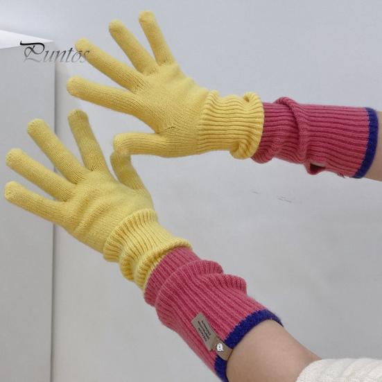 1 paire de gants d'hiver épais en tricot à cinq doigts pour femme, unisexe, antidérapants, pour écran tactile, pour la conduite, le golf, le ski, le patinage