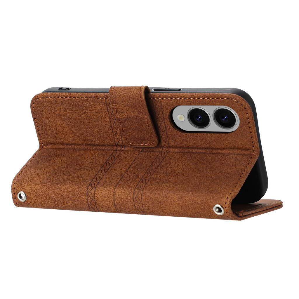 Für Samsung Galaxy S25 Edge Hülle Brieftasche Skin-Touch Leder Bedruckte Handyhülle