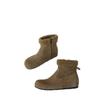 French snow boots women's 2025 new lamb wool plush warm short boots inner height-increasing fluffy boots