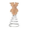 Christmas Reindeer Tree Topper 3D Flocking Elk Christmas Treetop Ornament for Indoor Home Christmas Tree