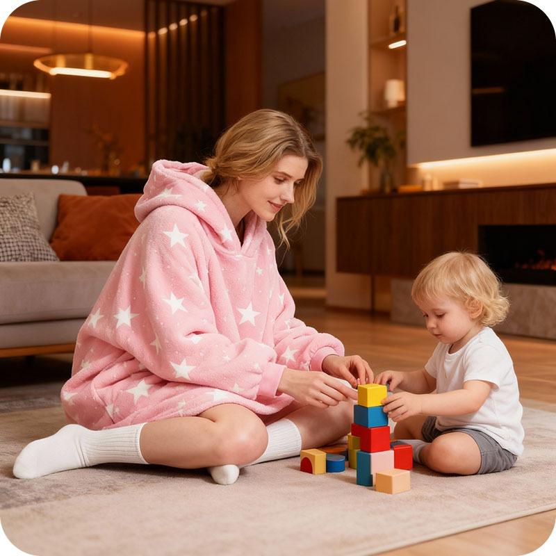 Shiny Blanket Sweatshirt - Stars (pink)
