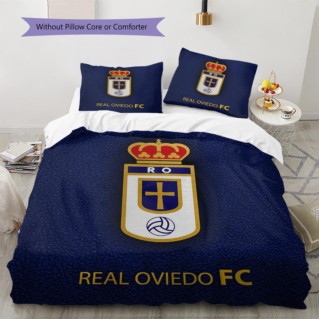 Real Oviedo Patronen Beddengoed Huisdecoratie Verjaardagscadeau (1 dekbedovertrek + 2 kussenslopen, zonder binnenkussen)