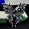 Damen Brosche Schmetterlingsform Funkelnde Strass-Einlagen Anstecknadel für Anzug Kleid Pullover Schal Abzeichen Party Dating Accessoire