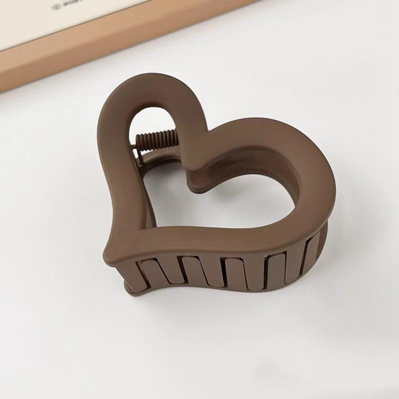 4pcs Hollow Out Love Simple Ins Clip for Women's Summer Back of the Head Shark Clip Half Zip Hair Clip