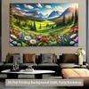 2D Flat Valley Spring Blooming Background Cloth for Living Room and Bedroom Decoration Polyester