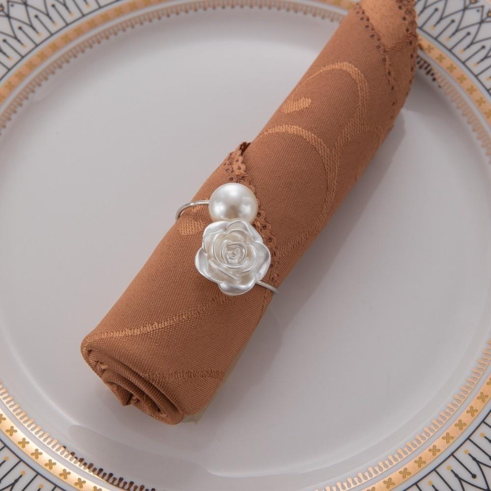 6 STK Exquisite Rosen Serviettenringe Luxus Serviettenhalter Dekorative Perlen Serviettenring Feiertag
