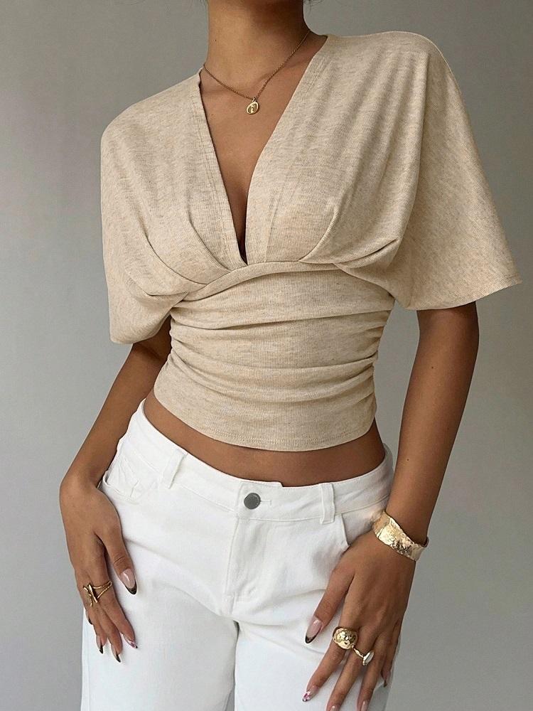 Short Sleeve Plus Size Sexy Navel Exposed Casual Loose T Shirt Crop Tops Women Summer T-shirt