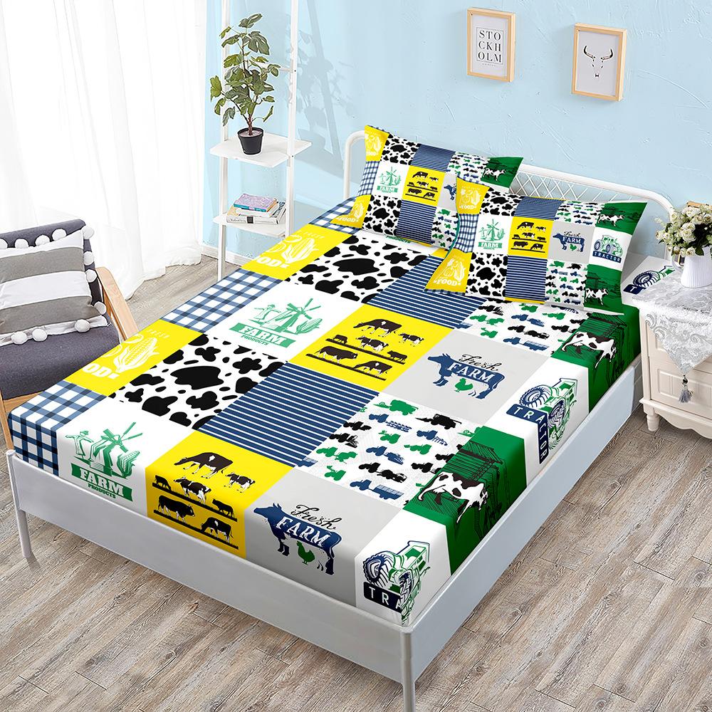 

Three-Piece Mattress, Bedspread, Animal Cow Decorative Mattress, Protective Cover. Sheet 100*190*40cm*1 Pillowcase 51*75cm*1