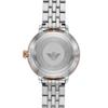Emporio Armani Modern Slim Stainless Steel Quartz Dress Watch with Stainless Steel Plated Women's Strap, Two-Tone, 12" (Model AR11157)