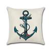 Sea Style Cushion Cover Ship World Map Anchor Linen Decorative Pillowcase For Car Sofa Pillow Case Funda De Almohada Zt167