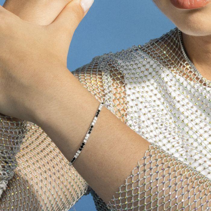 Bracelet - Luxenter - Tahu - Argent 925 - Zircon Onyx - Plaqué finition en rhodium