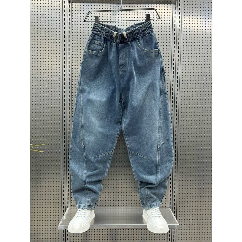 JYL Мужские джинсы с вышивкой крестом, винтажные, осенние, американские, трендовые, свободного кроя, больших размеров, джинсовые L бездна