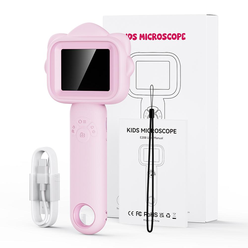 Handheld Magnifying Glass Camera 500x Magnification Digital Microscope 2.4inch IPS Screen Pocket Microscope Educational Gifts