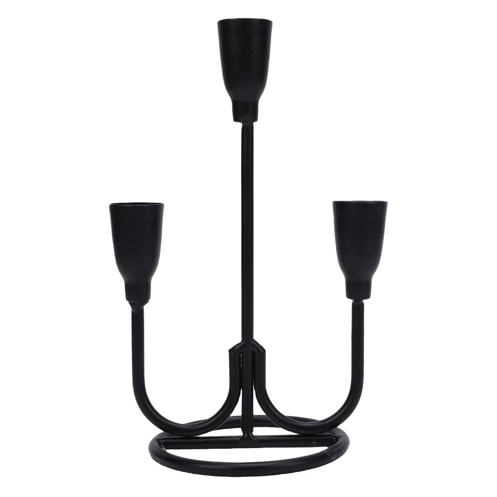 Three Head Candle Holder Iron Exquisite Candlestick Holder for Coffee Table Fireplace Decoration