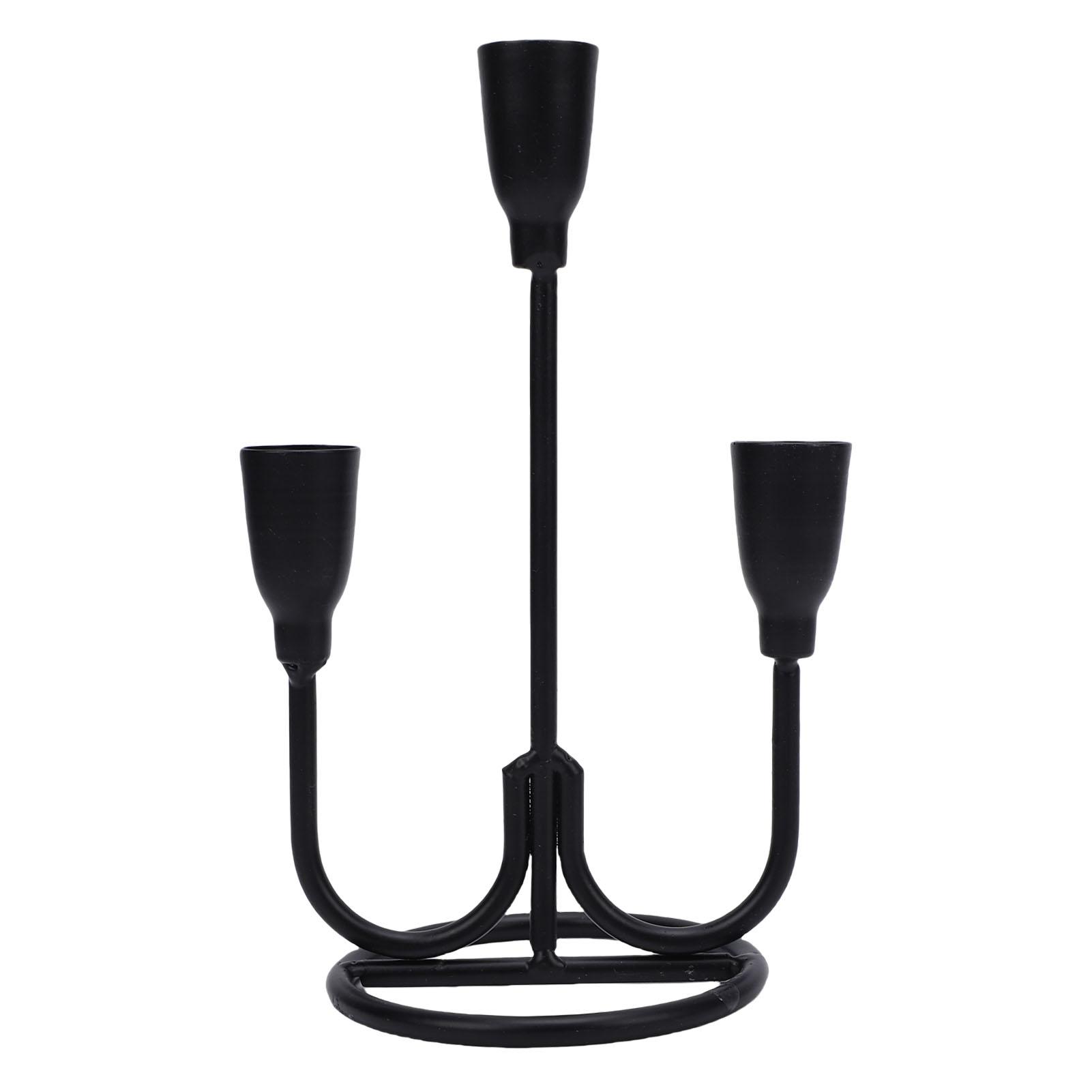

Three Head Candle Holder Iron Exquisite Candlestick Holder for Coffee Table Fireplace Decoration